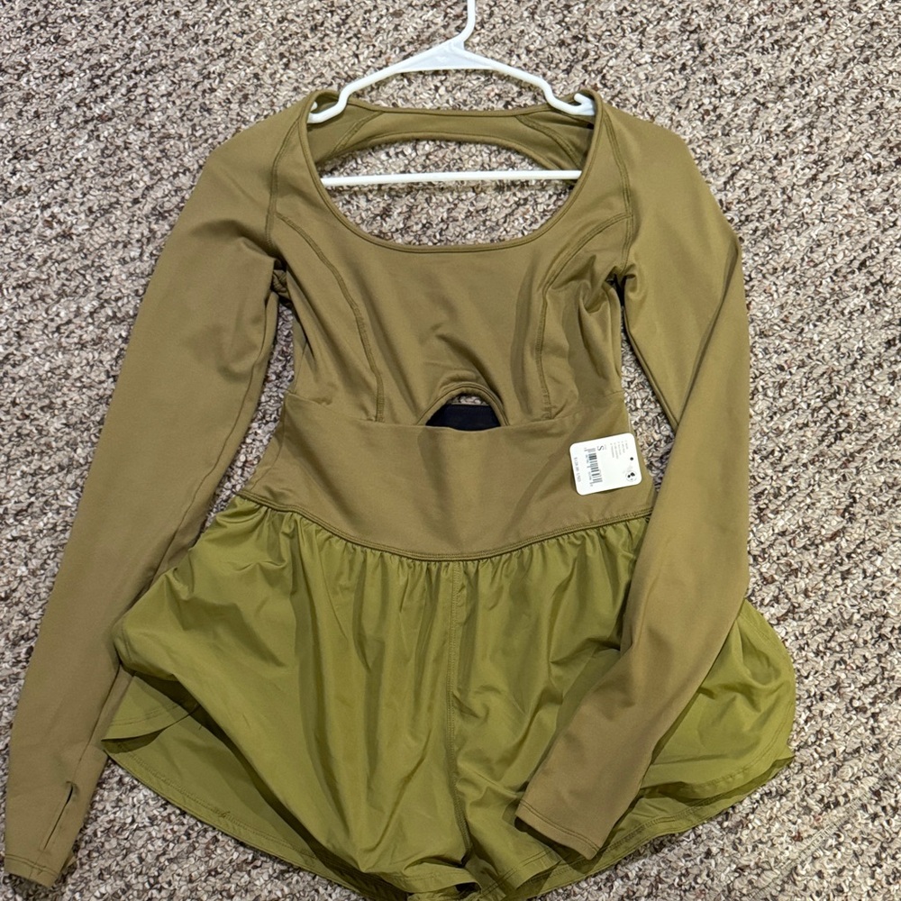 FP Movement olive long sleeve runsie.